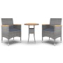 Juego de comedor de jardín 3 piezas ratán sintético gris de vidaXL, Conjuntos de jardín - Ref: Foro24-3058467, Precio: 195,91...