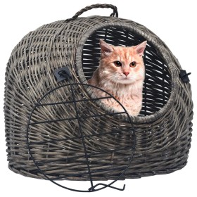Transportín para gatos sauce natural gris 60x45x45 cm de , Transportines y cajas para mascotas - Ref: Foro24-170906, Precio: ...