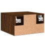 Mesita de noche de pared color roble marrón 35x35x20 cm de , Taquillas y armarios de almacenamiento - Ref: Foro24-829786, Pre...