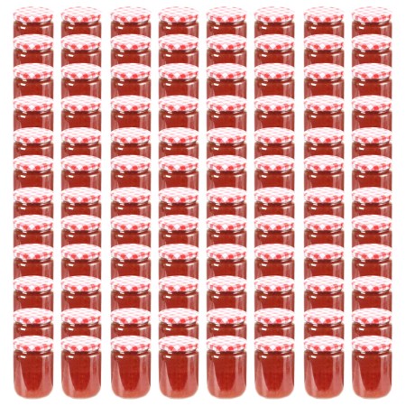 Tarros de mermelada de vidrio tapa blanca y roja 96 uds 230 ml de , Tarros de miel - Ref: Foro24-50799, Precio: 129,19 €, Des...