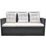 Set comedor de jardín 6 piezas y cojines ratán sintético negro de vidaXL, Conjuntos de jardín - Ref: Foro24-42643, Precio: 62...