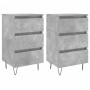 Mesitas noche 2 uds madera ingeniería gris hormigón 40x35x69 cm de , Mesitas de noche - Ref: Foro24-826933, Precio: 95,17 €, ...