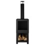 Esschert Design Chimenea exterior con sitio para leña negro FF410 de , Chimeneas - Ref: Foro24-421283, Precio: 153,28 €, Desc...