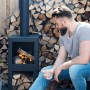 Esschert Design Chimenea exterior con sitio para leña negro FF410 de , Chimeneas - Ref: Foro24-421283, Precio: 153,28 €, Desc...