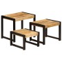 Mesas apilables 3 unidades madera maciza de mango en Mesas auxiliares | Comprar online en Foru.es