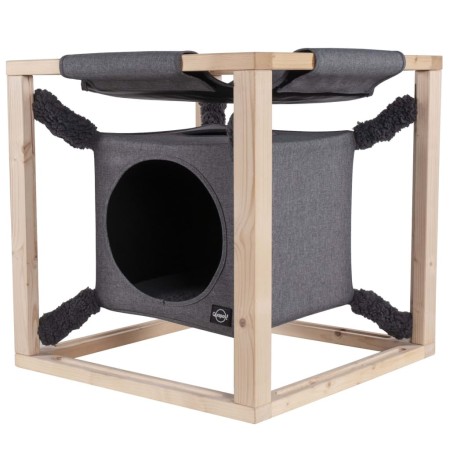 Quapas! Cama para gatos con hamaca Catcube gris M 54x54x54 cm de , Camas para gatos - Ref: Foro24-432081, Precio: 67,12 €, De...