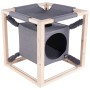 Quapas! Cama para gatos con hamaca Catcube gris M 54x54x54 cm de , Camas para gatos - Ref: Foro24-432081, Precio: 67,12 €, De...