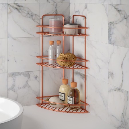 Metaltex Estantería de esquina de ducha de 3 niveles color cobre de , Bandejas de bañera - Ref: Foro24-443451, Precio: 48,57 ...