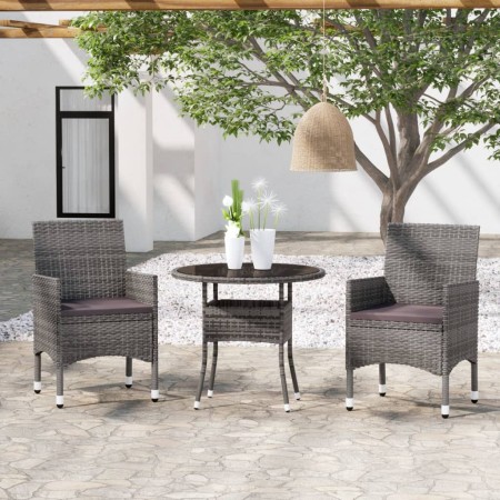 Juego comedor de jardín 3 piezas ratán sintético gris de vidaXL, Conjuntos de jardín - Ref: Foro24-3058479, Precio: 232,68 €,...