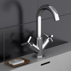 SCHÜTTE Grifo mezclador bimando para lavabo ELIOT cromado de , Grifos - Ref: Foro24-434559, Precio: 99,51 €, Descuento: %