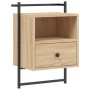 Mesita de noche de pared roble Sonoma 40x30x61 cm de , Mesitas de noche - Ref: Foro24-833435, Precio: 44,15 €, Descuento: %