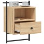 Mesita de noche de pared roble Sonoma 40x30x61 cm de , Mesitas de noche - Ref: Foro24-833435, Precio: 44,15 €, Descuento: %