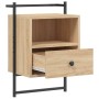 Mesita de noche de pared roble Sonoma 40x30x61 cm de , Mesitas de noche - Ref: Foro24-833435, Precio: 44,15 €, Descuento: %