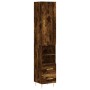 Aparador de madera contrachapada roble ahumado 34,5x34x180 cm de , Aparadores - Ref: Foro24-3198910, Precio: 106,31 €, Descue...