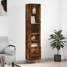 Aparador de madera contrachapada roble ahumado 34,5x34x180 cm de , Aparadores - Ref: Foro24-3189762, Precio: 91,71 €, Descuen...