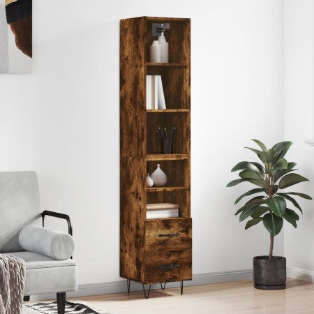 Aparador de madera contrachapada roble ahumado 34,5x34x180 cm de , Aparadores - Ref: Foro24-3189762, Precio: 91,71 €, Descuen...