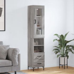 Aparador alto madera contrachapada gris Sonoma 34,5x34x180 cm de , Aparadores - Ref: Foro24-3199303, Precio: 117,30 €, Descue...