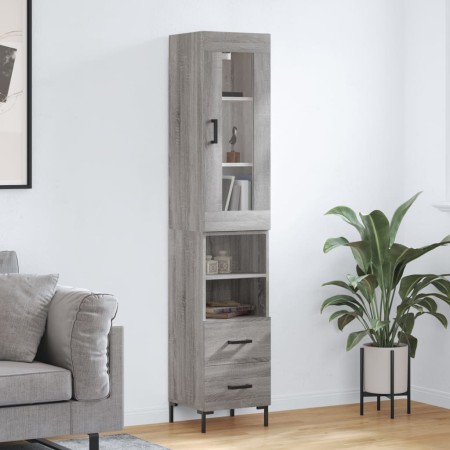 Aparador alto madera contrachapada gris Sonoma 34,5x34x180 cm de , Aparadores - Ref: Foro24-3199303, Precio: 117,30 €, Descue...