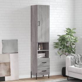 Aparador alto madera contrachapada gris Sonoma 34,5x34x180 cm de , Aparadores - Ref: Foro24-3198927, Precio: 117,31 €, Descue...