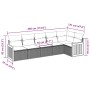 Set de sofás de jardín 6 piezas y cojines ratán sintético negro en Conjuntos de jardín | Comprar online en Foru.es