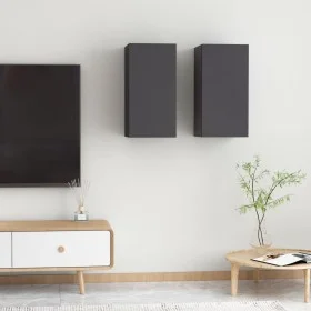 Muebles para TV 2 uds madera contrachapada gris 30,5x30x60 cm de vidaXL, Muebles TV - Ref: Foro24-803331, Precio: 70,59 €, De...