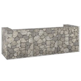 Muro gaviones para contenedor basura galvanizado 325x100x110 cm de , Soportes para contenedores de residuos - Ref: Foro24-151...