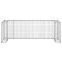 Muro gaviones para contenedor basura galvanizado 325x100x110 cm de , Soportes para contenedores de residuos - Ref: Foro24-151...