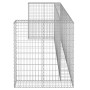 Muro gaviones para contenedor basura galvanizado 325x100x110 cm de , Soportes para contenedores de residuos - Ref: Foro24-151...