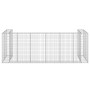 Muro gaviones para contenedor basura galvanizado 325x100x110 cm de , Soportes para contenedores de residuos - Ref: Foro24-151...