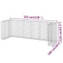 Muro gaviones para contenedor basura galvanizado 325x100x110 cm de , Soportes para contenedores de residuos - Ref: Foro24-151...