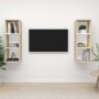 Muebles de salón de pared 2 piezas blanco y roble Sonoma de , Muebles TV - Ref: Foro24-3079858, Precio: 100,35 €, Descuento: %
