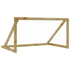Football goal with pine wood impregnated net 160x80x100 cm by vidaXL, soccer goals - Ref: Foro24-3059949, Price: 60,03 €, Dis...