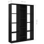 Divisor/estantería aglomerado negro brillante 100x24x140 cm de , Divisores de ambientes - Ref: Foro24-800448, Precio: 86,84 €...
