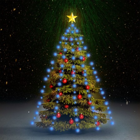 Red de luces de árbol de Navidad 180 LEDs azul 180 cm de , Mangueras y guirnaldas de luces - Ref: Foro24-328874, Precio: 23,9...