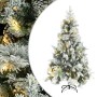 Árbol de Navidad con nieve, luces LED y piñas PVC y PE 195 cm de , Arboles de navidad - Ref: Foro24-3094561, Precio: 256,18 €...