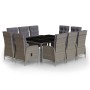 Set de comedor de jardín 11 piezas ratán sintético gris de vidaXL, Conjuntos de jardín - Ref: Foro24-3058554, Precio: 1,00 €,...