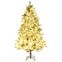 Árbol de Navidad con nieve, luces LED y piñas PVC y PE 195 cm de , Arboles de navidad - Ref: Foro24-3094561, Precio: 256,18 €...