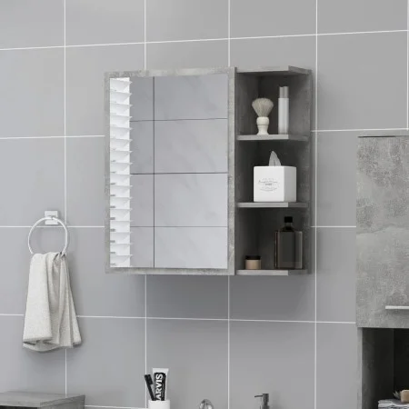 Armario espejo baño contrachapada gris hormigón 62,5x20,5x64 cm de vidaXL, Tocadores de baño - Ref: Foro24-803312, Precio: 70...