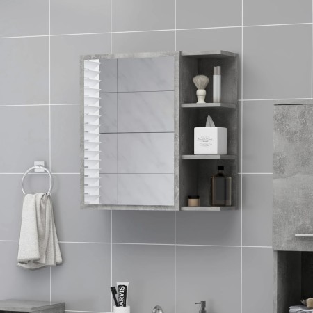 Armario espejo baño contrachapada gris hormigón 62,5x20,5x64 cm de vidaXL, Tocadores de baño - Ref: Foro24-803312, Precio: 66...