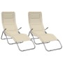 Tumbona plegable 2 uds textilene acero con recubrimiento crema de , Tumbonas - Ref: Foro24-312476, Precio: 162,79 €, Descuent...