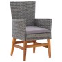 Set comedor jardín 9 pzas ratán sintético y madera acacia gris de , Conjuntos de jardín - Ref: Foro24-46009, Precio: 851,15 €...