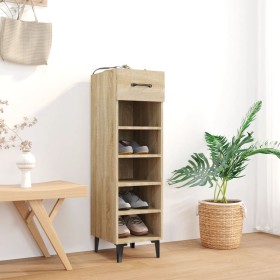 Mueble zapatero madera contrachapada roble Sonoma 30x35x105 cm de , Zapateros y organizadores de calzado - Ref: Foro24-812810...