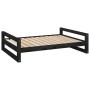 Cama para perros madera maciza de pino negro 105,5x75,5x28 cm de , Camas para perros - Ref: Foro24-821491, Precio: 72,88 €, D...