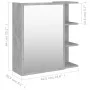 Armario espejo baño contrachapada gris hormigón 62,5x20,5x64 cm de vidaXL, Tocadores de baño - Ref: Foro24-803312, Precio: 70...