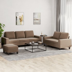 Juego de sofás 3 piezas tela marrón de , Sofás - Ref: Foro24-3201909, Precio: 588,00 €, Descuento: %