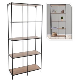 H&S Collection Estantería 4 alturas negro y natural 78x30x170 cm de , Librerías y estanterías - Ref: Foro24-445853, Precio: 1...