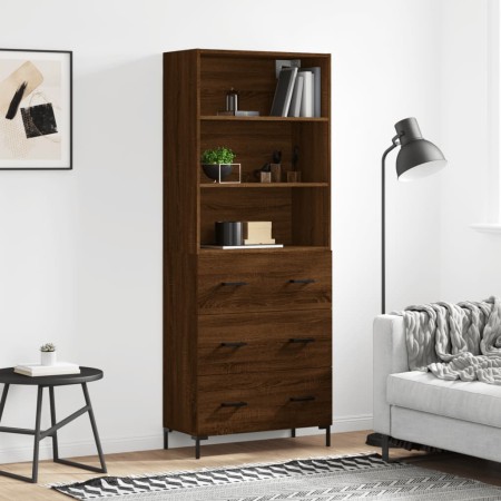Aparador alto madera contrachapada marrón roble 69,5x34x180 cm de , Aparadores - Ref: Foro24-3189388, Precio: 167,23 €, Descu...