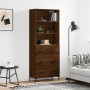Aparador alto madera contrachapada marrón roble 69,5x34x180 cm de , Aparadores - Ref: Foro24-3189388, Precio: 167,23 €, Descu...