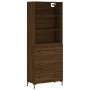 Aparador alto madera contrachapada marrón roble 69,5x34x180 cm de , Aparadores - Ref: Foro24-3189388, Precio: 167,23 €, Descu...