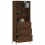 Aparador alto madera contrachapada marrón roble 69,5x34x180 cm de , Aparadores - Ref: Foro24-3189388, Precio: 167,23 €, Descu...
